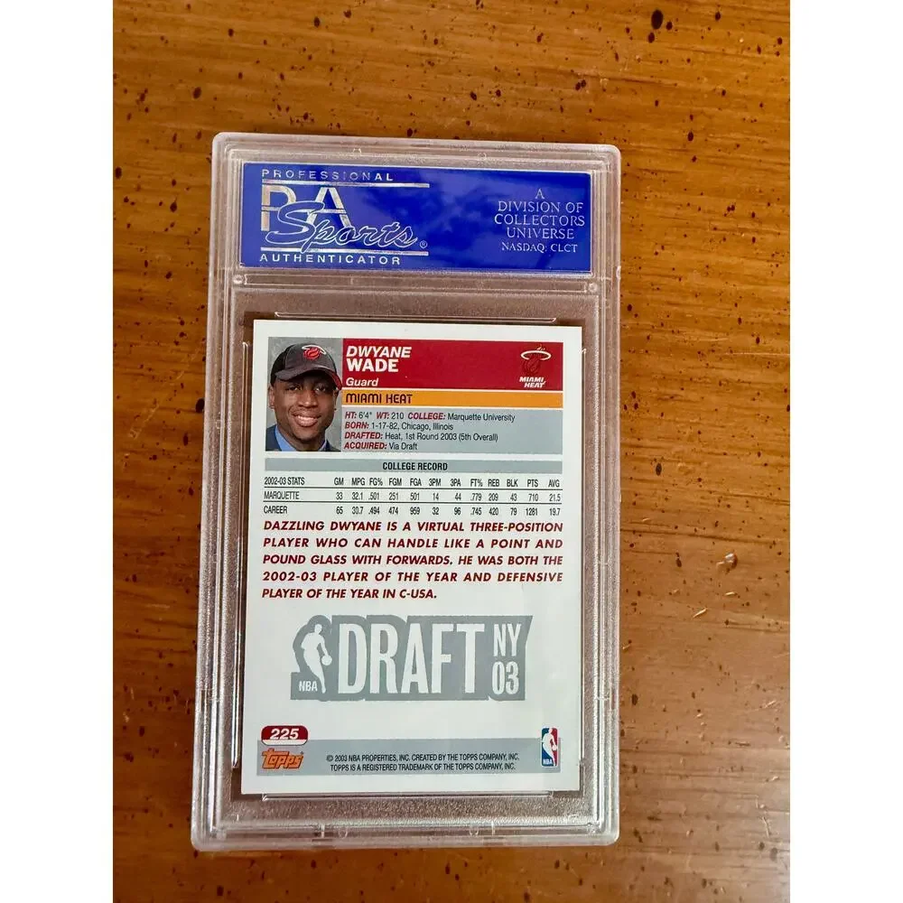 2003-04 Topps Dwyane Wade #225 Rookie RC PSA 8 NM-MT Miami Heat HOF